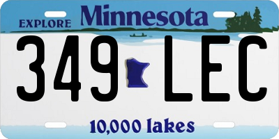 MN license plate 349LEC