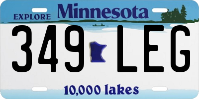 MN license plate 349LEG