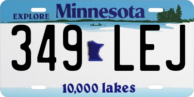 MN license plate 349LEJ