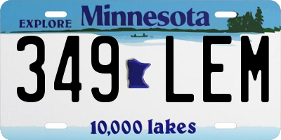 MN license plate 349LEM