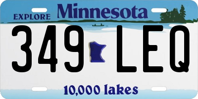 MN license plate 349LEQ