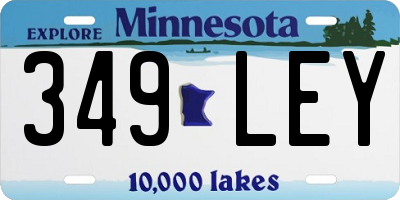 MN license plate 349LEY