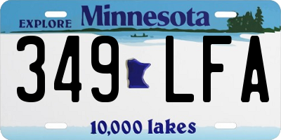 MN license plate 349LFA