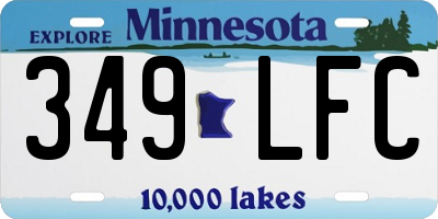 MN license plate 349LFC