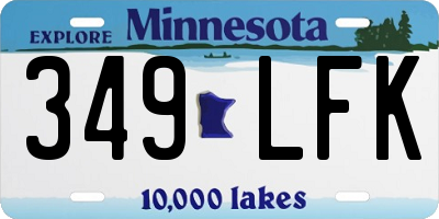 MN license plate 349LFK