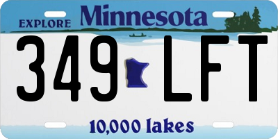 MN license plate 349LFT