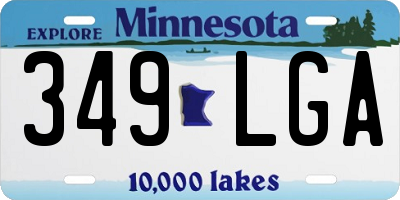 MN license plate 349LGA