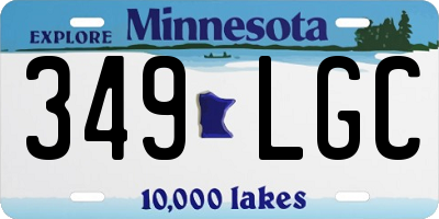 MN license plate 349LGC