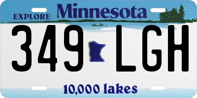 MN license plate 349LGH