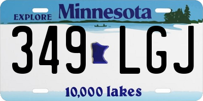 MN license plate 349LGJ