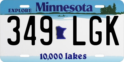 MN license plate 349LGK