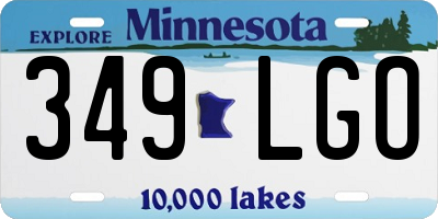 MN license plate 349LGO