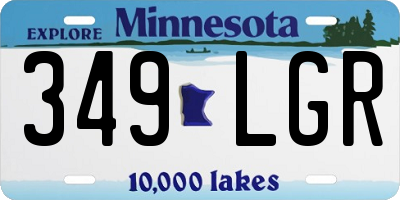 MN license plate 349LGR