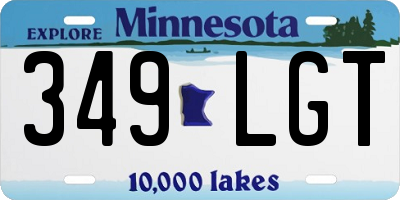 MN license plate 349LGT