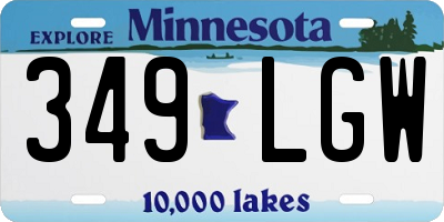 MN license plate 349LGW