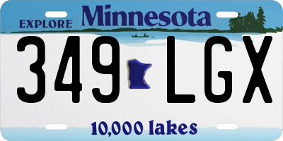 MN license plate 349LGX
