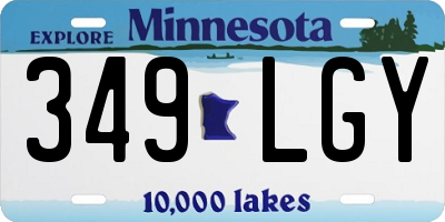 MN license plate 349LGY