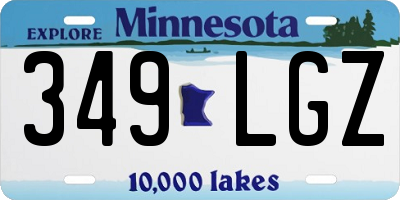 MN license plate 349LGZ