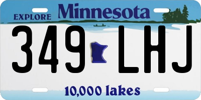 MN license plate 349LHJ