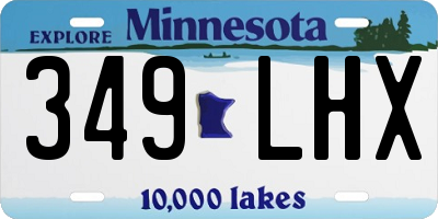 MN license plate 349LHX