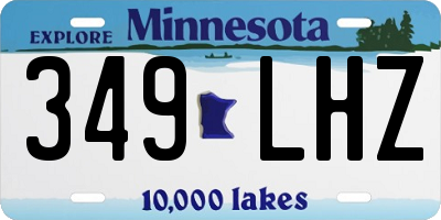 MN license plate 349LHZ