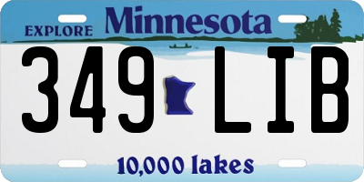 MN license plate 349LIB