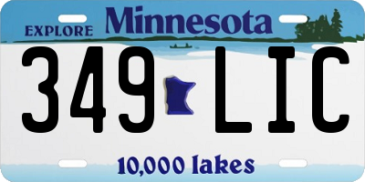 MN license plate 349LIC