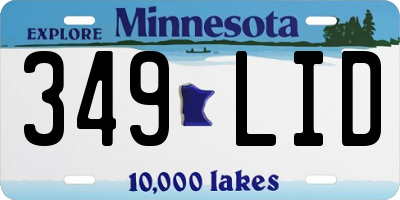 MN license plate 349LID