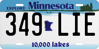 MN license plate 349LIE