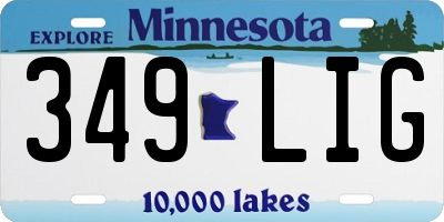 MN license plate 349LIG