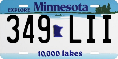 MN license plate 349LII