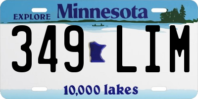 MN license plate 349LIM