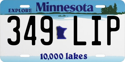 MN license plate 349LIP