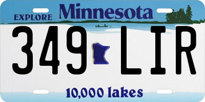 MN license plate 349LIR