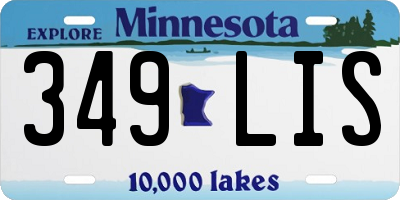 MN license plate 349LIS