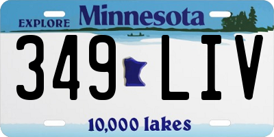 MN license plate 349LIV