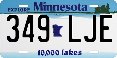 MN license plate 349LJE