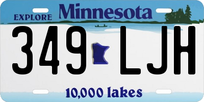 MN license plate 349LJH