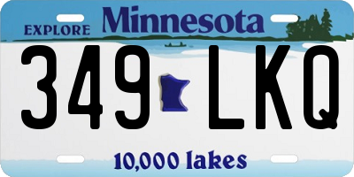 MN license plate 349LKQ