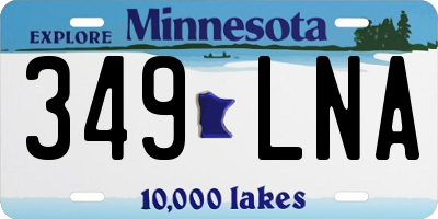 MN license plate 349LNA