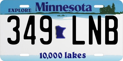 MN license plate 349LNB