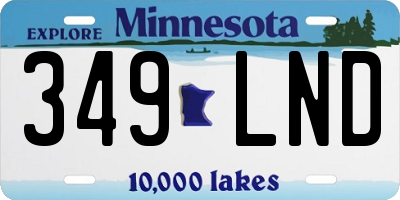 MN license plate 349LND