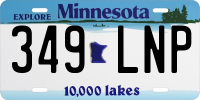 MN license plate 349LNP