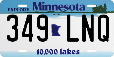 MN license plate 349LNQ