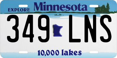 MN license plate 349LNS