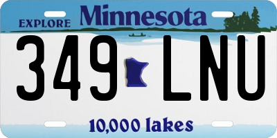 MN license plate 349LNU