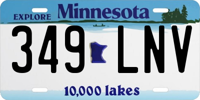 MN license plate 349LNV