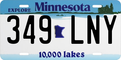 MN license plate 349LNY