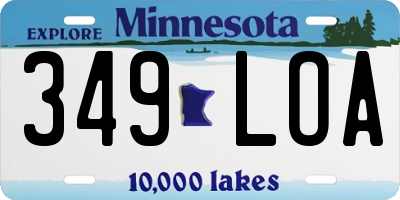 MN license plate 349LOA