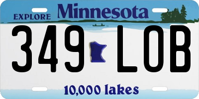 MN license plate 349LOB